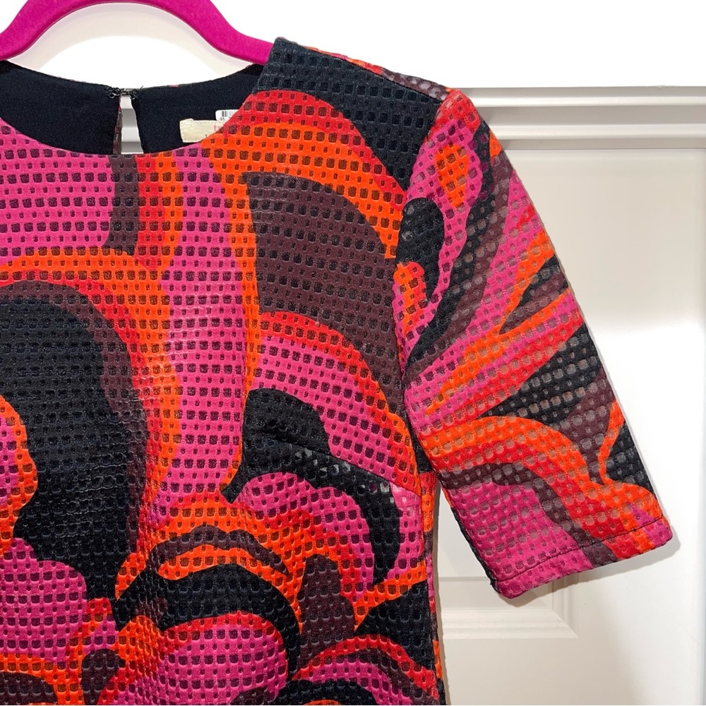 Trina Turk Nagoya Blossom Dress Mesh Overlay Short Sleeve Women's Size XS - Picture 7 of 12